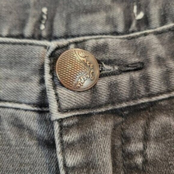 Free People Slim Leg Mid Rise Jeans Charcoal Gray - Picture 5 of 7